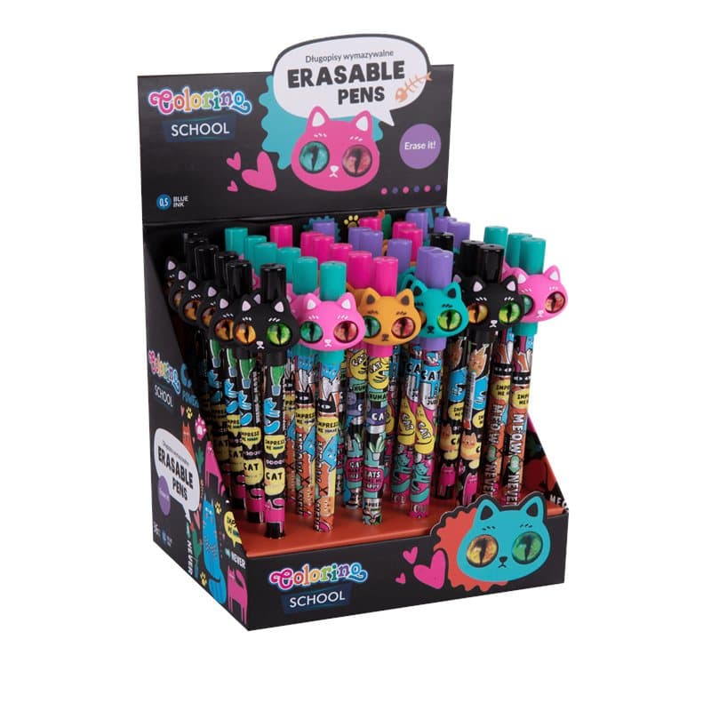 Erasable Pens Big Eyes Cats 36 Pcs
