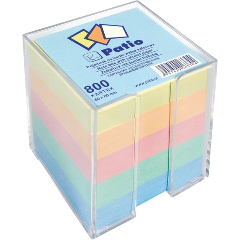 Note box with colored paper