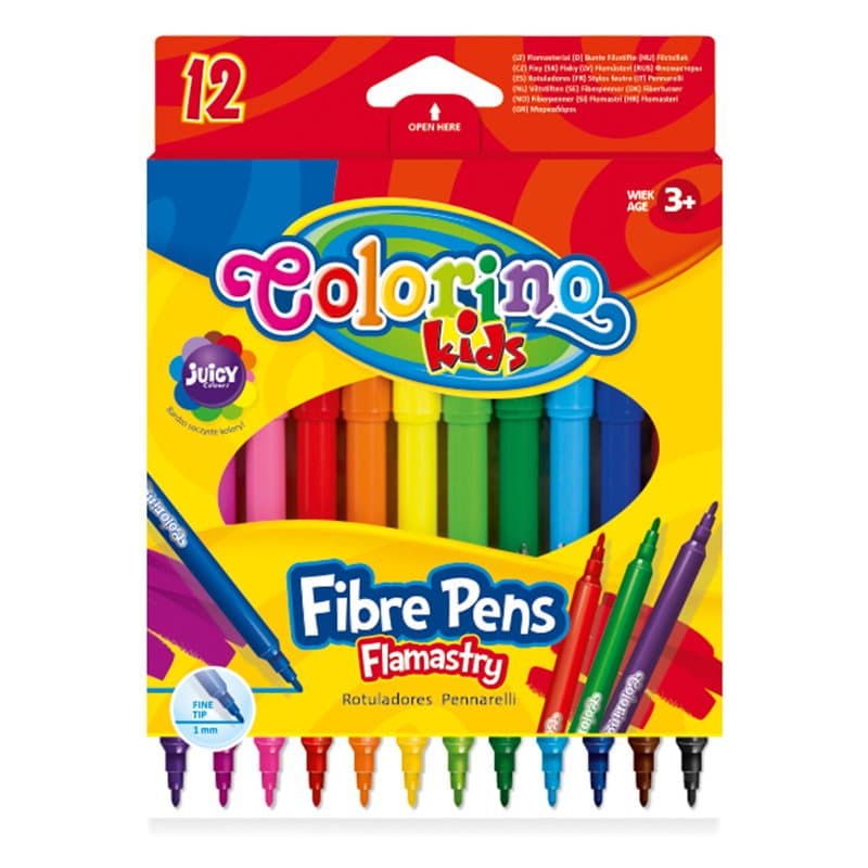 Fibre Pens 12 Colours