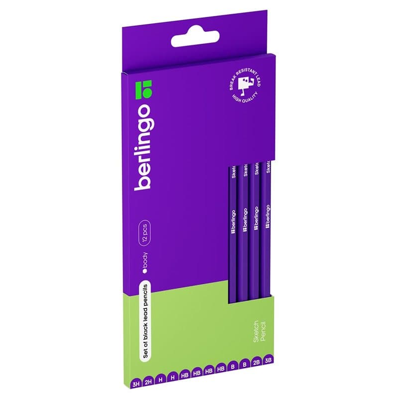 12pck Graded Pencils 3H/2H/H/HB/B/2B/3B