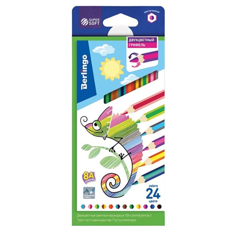 Colouring Pencils 2-Colours Hex 12pcs