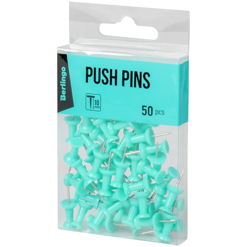 Push Pins, 10 mm, Blue, 50 pc