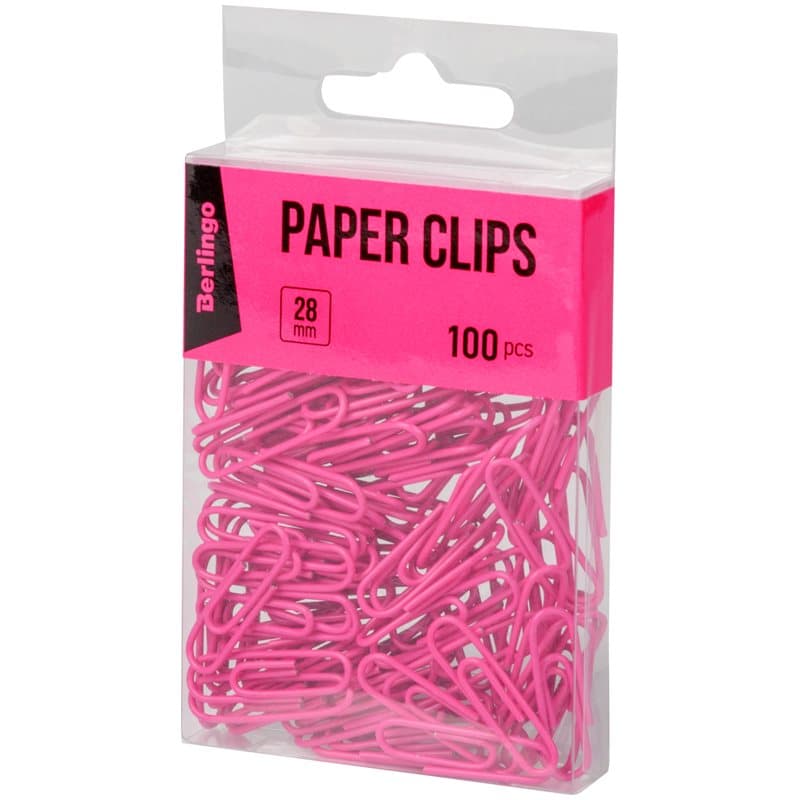 Paper Clips 28mm, Pink,100 pc