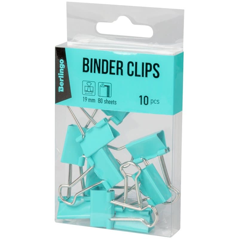 Binder Clips, 19 mm X 10 pcs, Blue