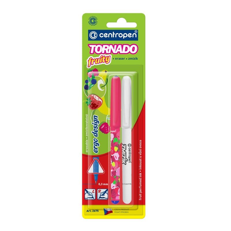 Tornado Fruity Pen + Eraser Blister