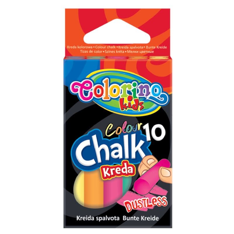 Dustless Chalk Coloured 10 Pcs