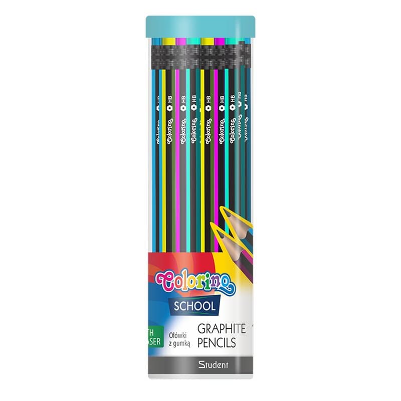 Hex HB Student Pencils + Eraser 48 Pk
