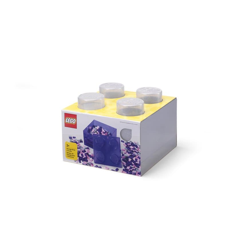 Lego Storage Brk 4 Lid Glitter Clear