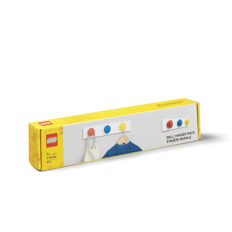 Lego Wall Hanger Rack - Red Blue Yellow
