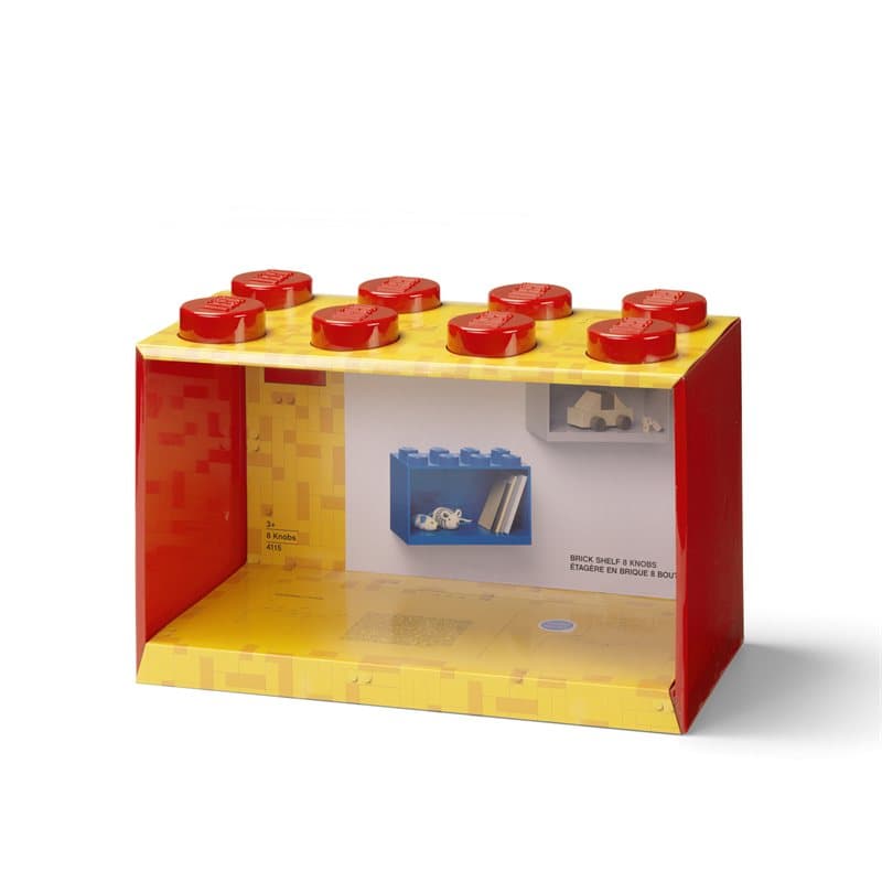 Lego Brick Shelf 8 Knobs - Red