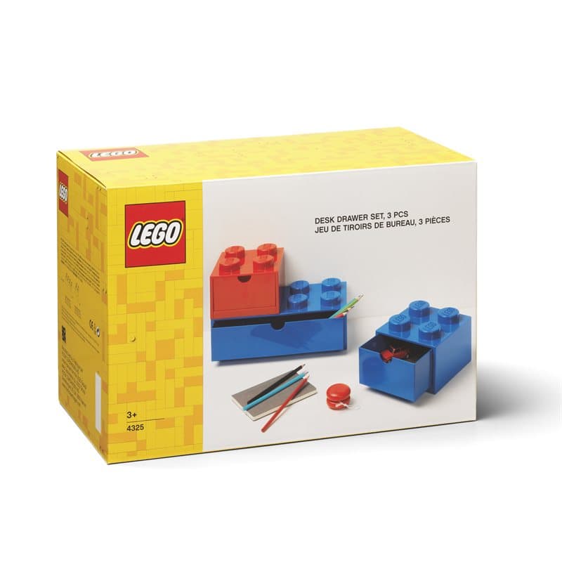 Lego Desk Drawer Set - Blue & Red