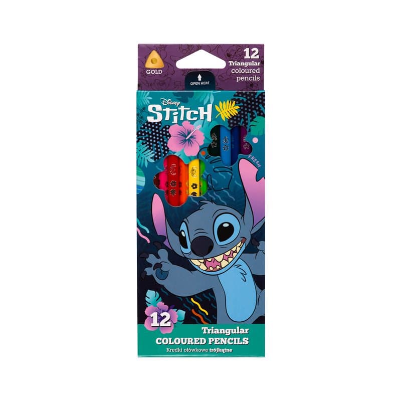 Stitch Tri Colouring Pencils 12 Pack
