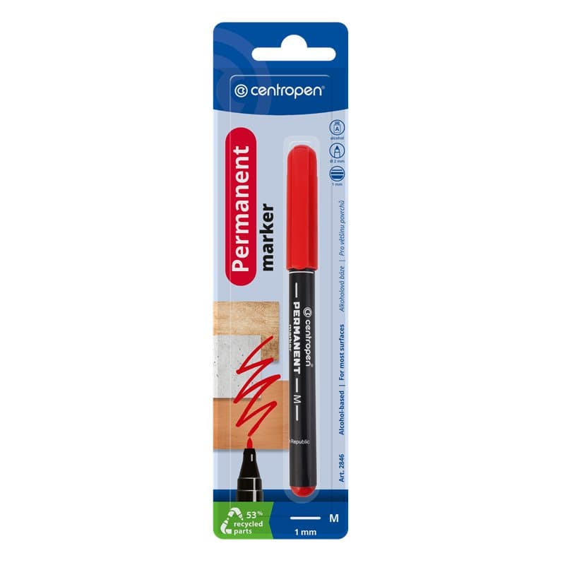 Permanent Marker Slim Blister Red