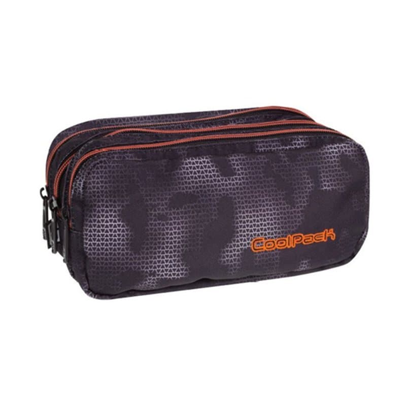 Pencil Case 3 Zip Misty Orange