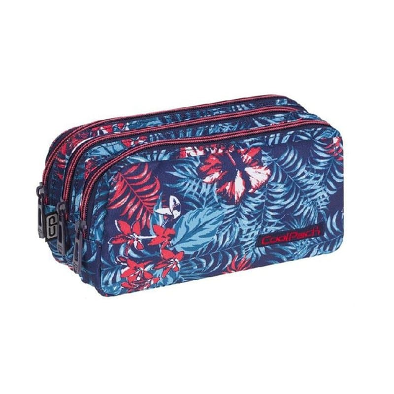 Pencil Case 3 Zip Emerald Jungle