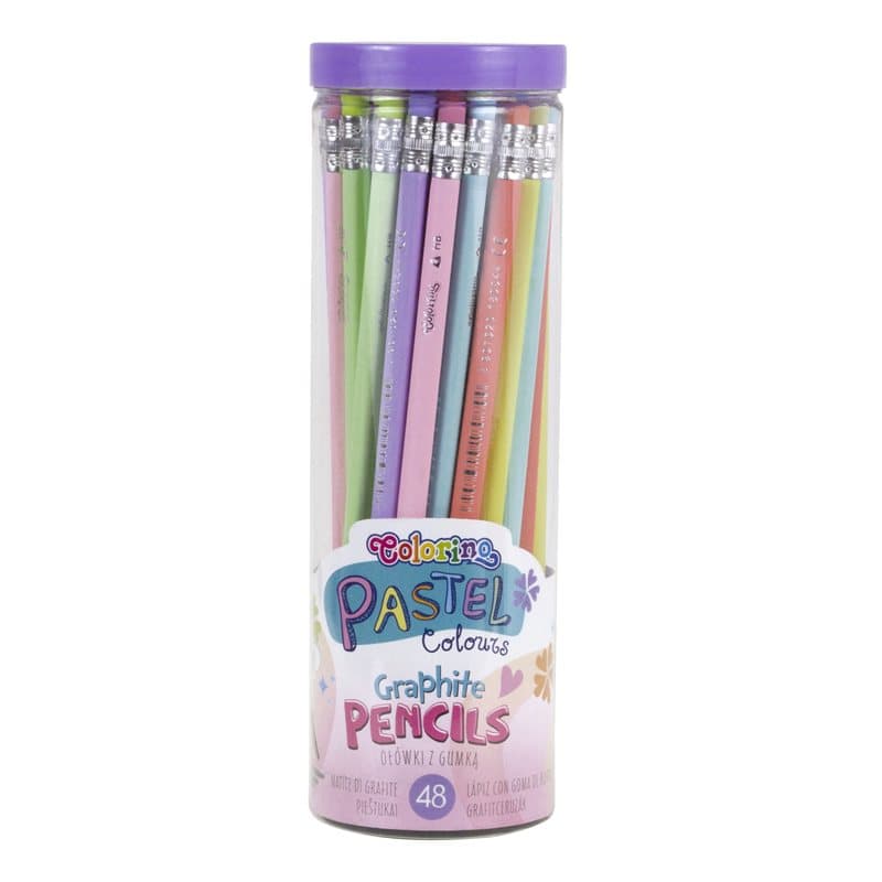 Pastel Pencils With Eraser 48 Pack