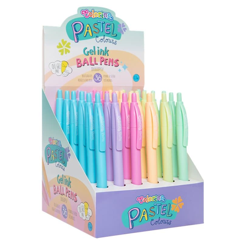 Pastel Ball Pens Display Box 36 Pcs