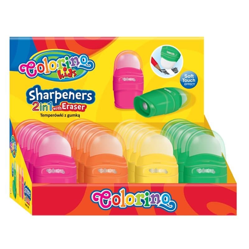 Sharpener/Eraser 2 In 1 Display 20 Pcs