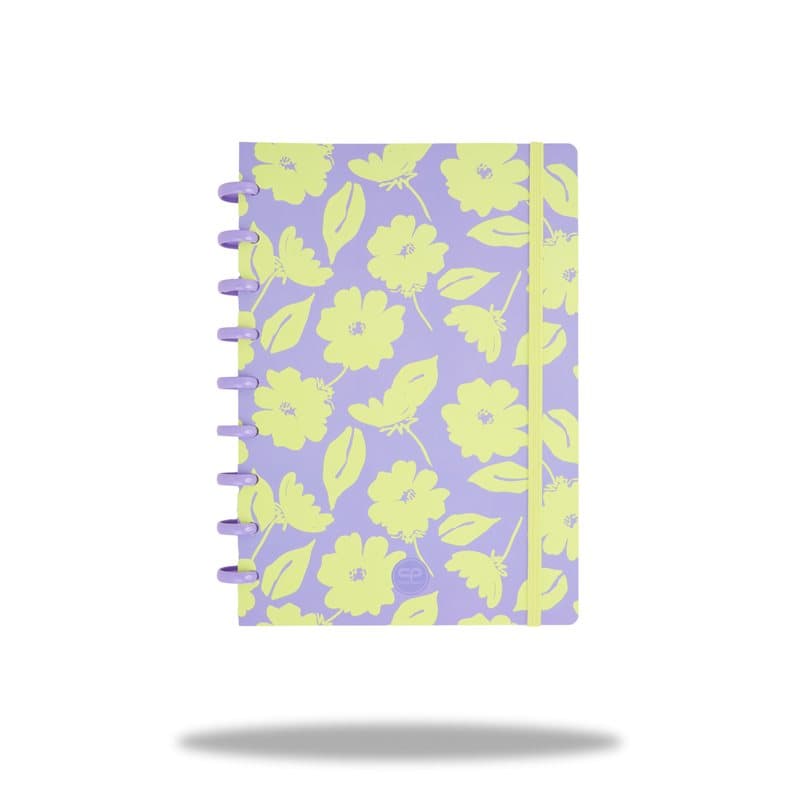 Ring Book B5 Squares Flores Lila