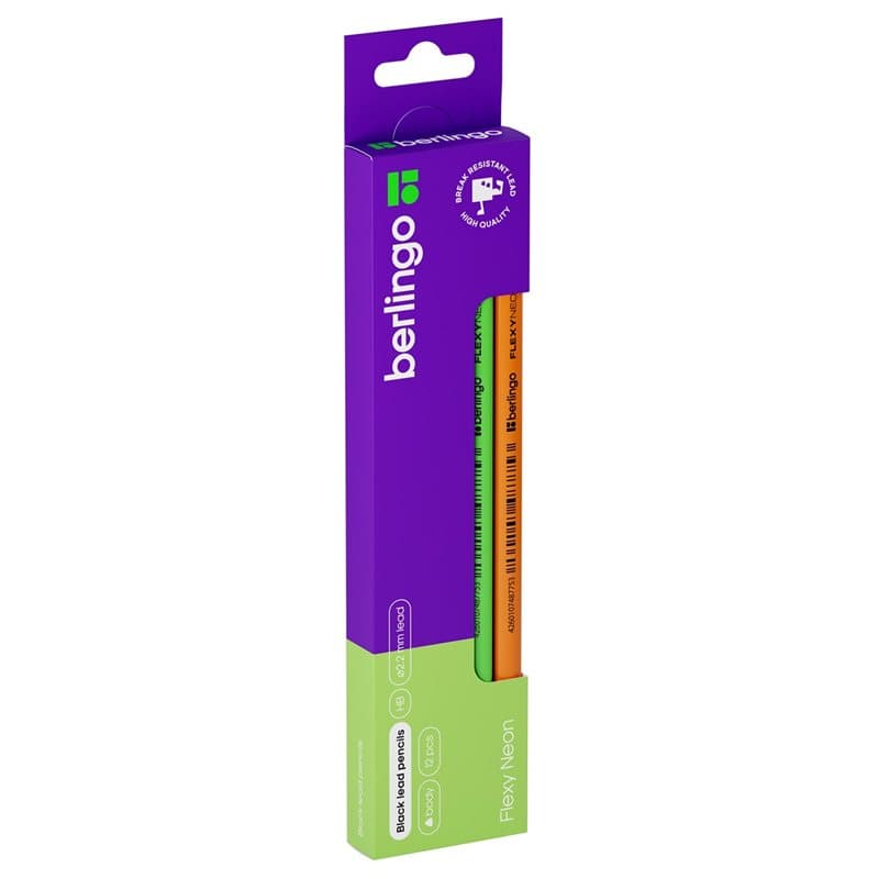 HB Flexy Neon Pencil with eraser 12 Pck