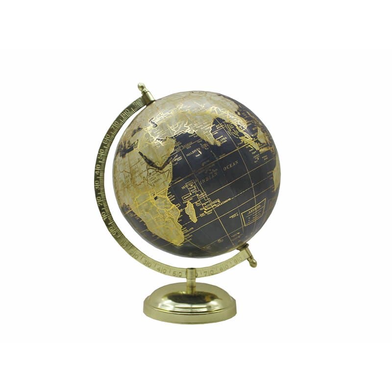 Globe 20 cm black and gold