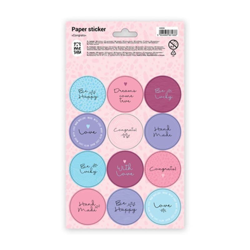 Paper Stickers Congrats 12x21cm X 12