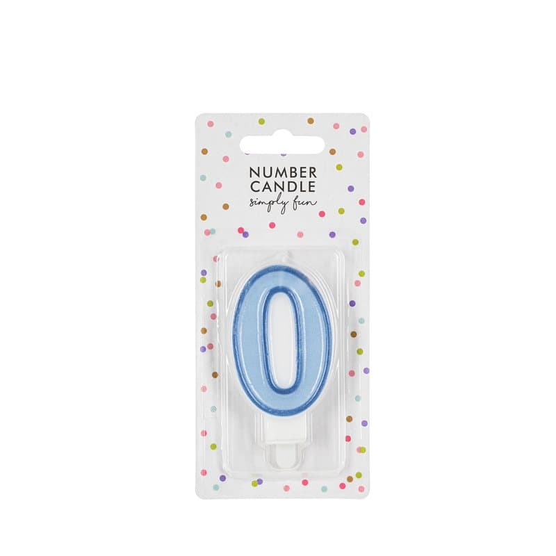 Birthday Candle Number 0 Blue