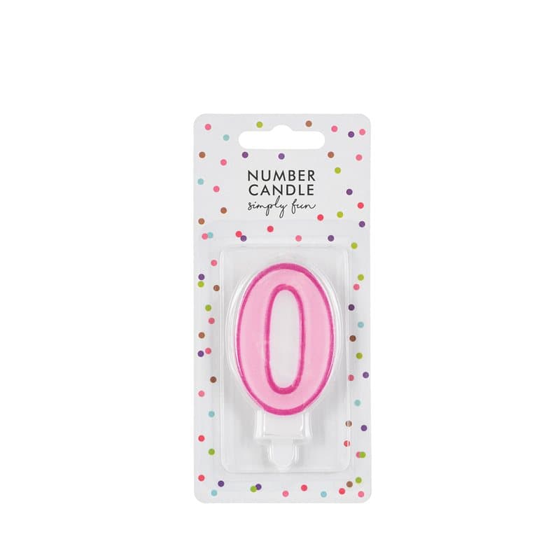 Birthday Candle Number 0 Pink