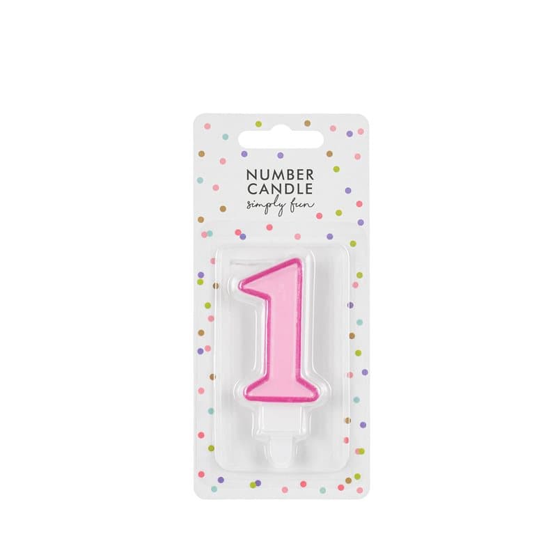Birthday Candle Number 1 Pink