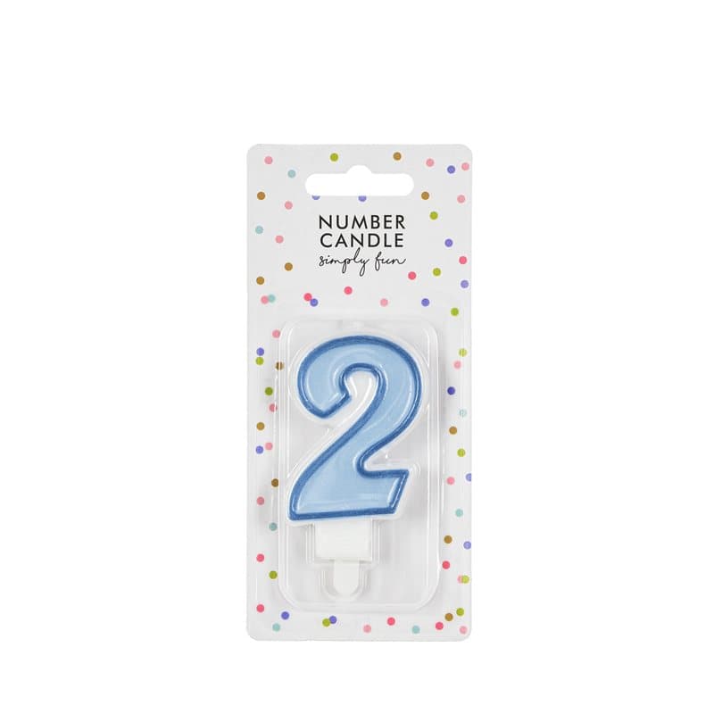 Birthday Candle Number 2 Blue