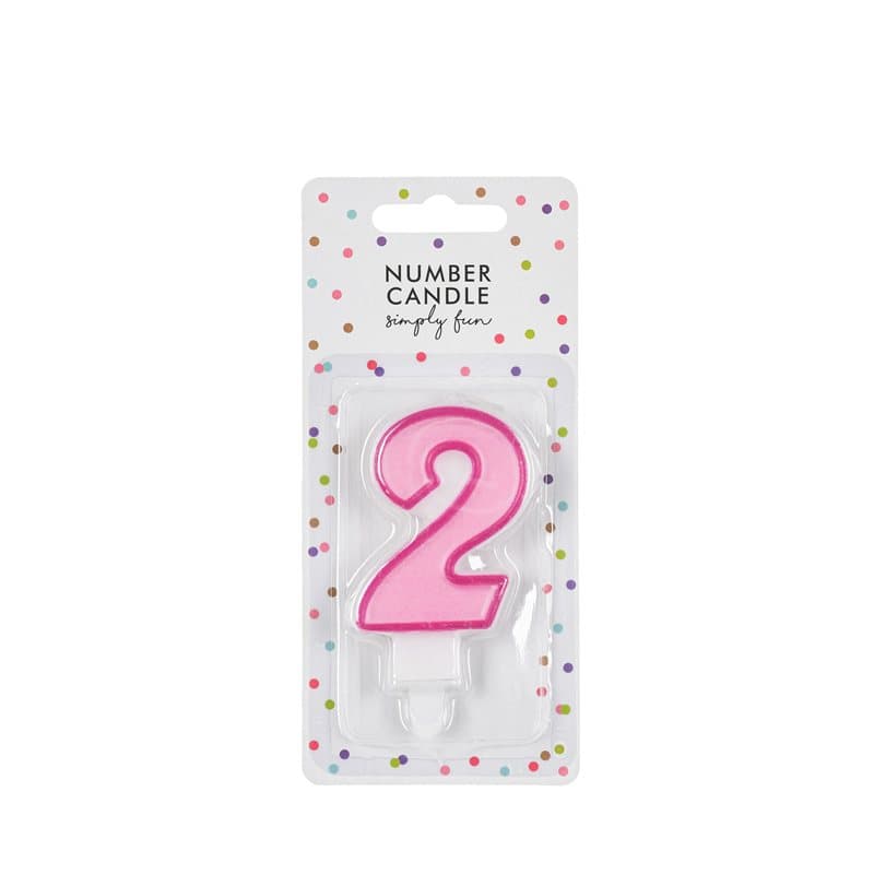 Birthday Candle Number 2 Pink