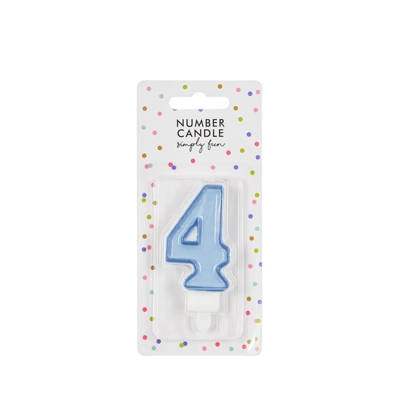 Birthday Candle Number 4 Blue