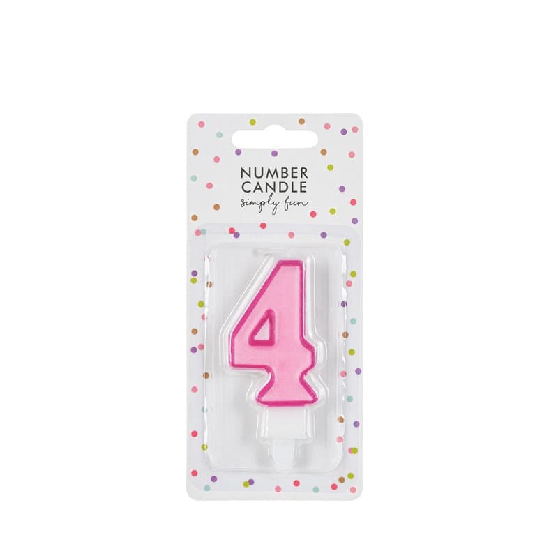Birthday Candle Number 4 Pink