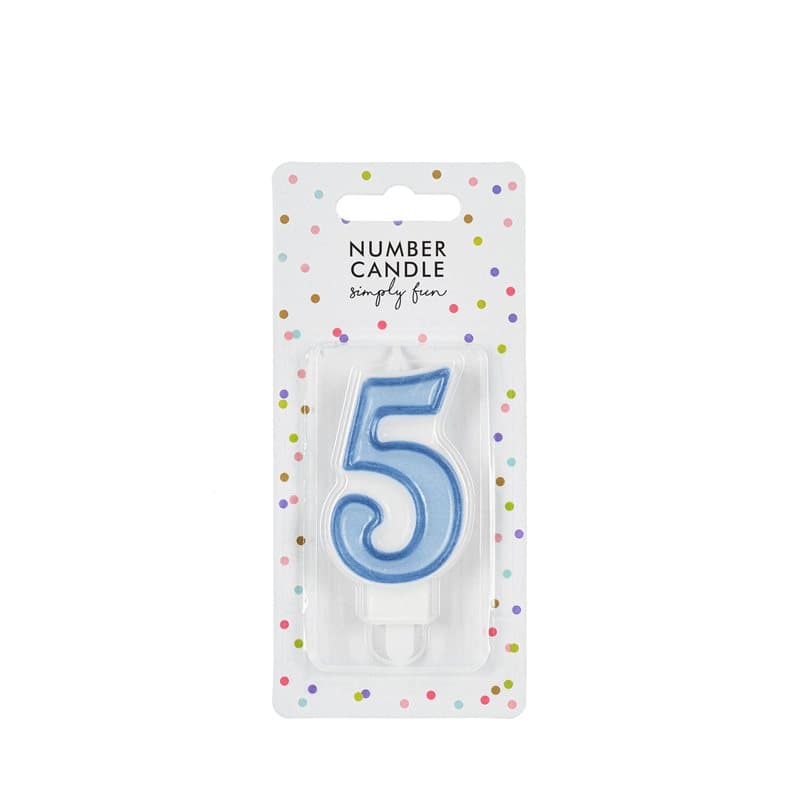Birthday Candle Number 5 Blue