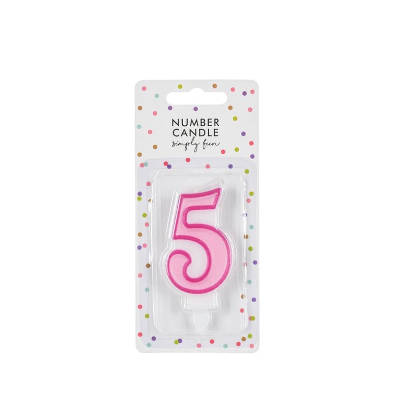 Birthday Candle Number 5 Pink