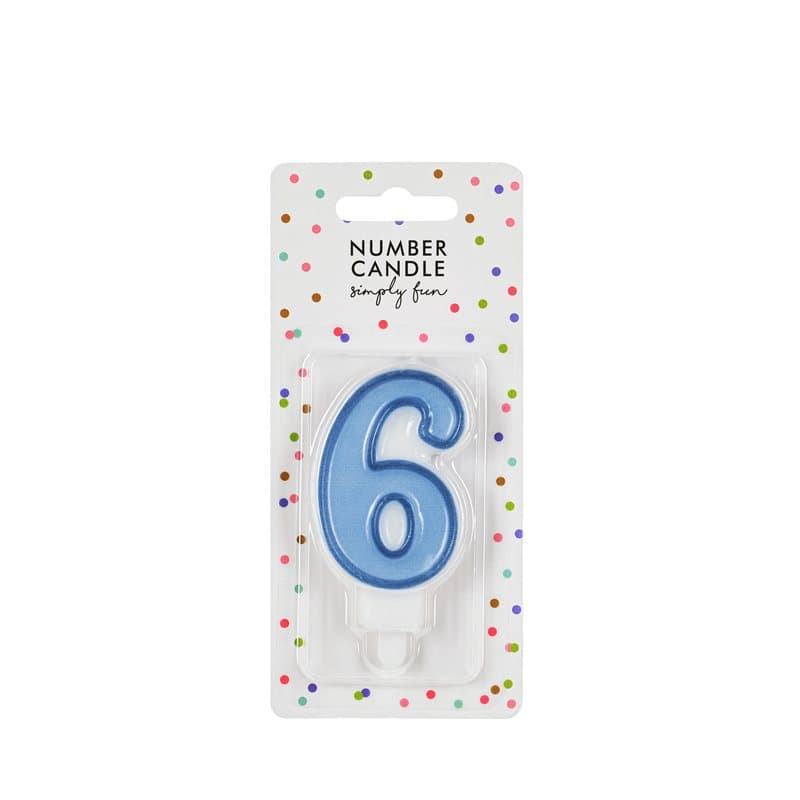 Birthday Candle Number 6 Blue