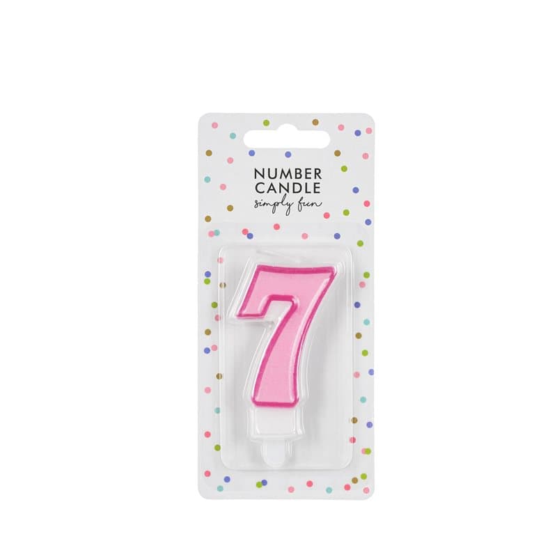 Birthday Candle Number 7 Pink