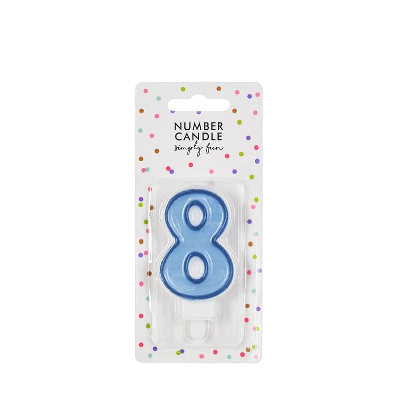 Birthday Candle Number 8 Blue