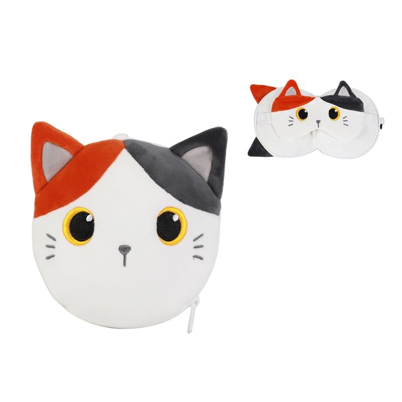 Pillow with Sleep Mask ORANGE CAT