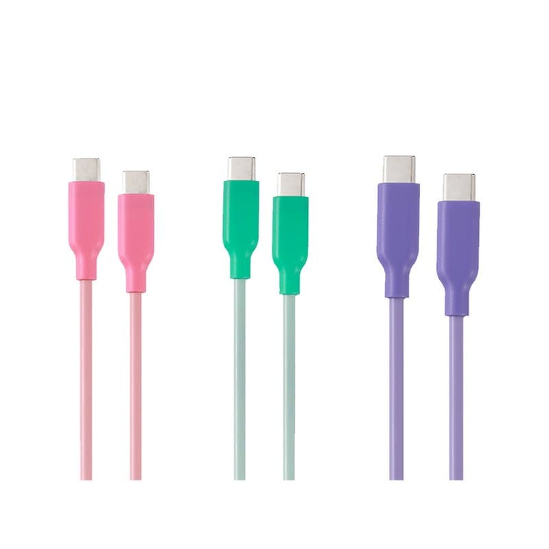 Assorted pastel USB-C cables