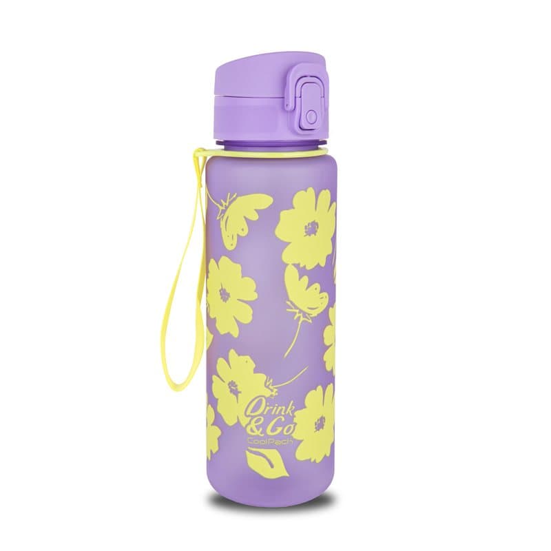 Water Bottle Brisk 600 Ml Flores Lila